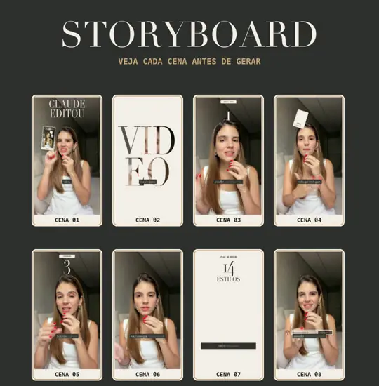 Storyboard com 8 cenas